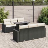 Cumpara ieftin Gossi set canapele de gradina cu perne, 7 piese, negru, poliratan