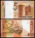 BELARUS █ bancnota █ 5 Rublei █ 2019 █ P-37c █ UNC █ necirculata