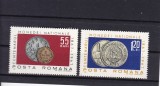 ROMANIA 1967 LP 646 CENTENARUL MONEDEI NATIONALE SERIE MNH, Nestampilat