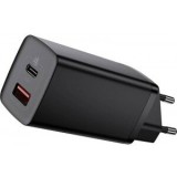 Incarcator retea Baseus GaN2 Lite, Quick Charge 65W, 1 x USB 5V/3A, 1 x USB Type-C 5V/3A, negru