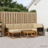 Cumpara ieftin Set de canapele de exterior 7 buc. 6-Locuri Natural si Bej