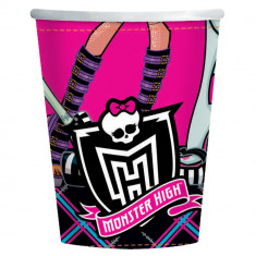 Pahare carton Monster High pentru petrecere - 250ml, Amscan 552247, Set 8 buc foto