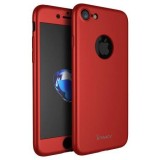 Husa FullBody MyStyle IPAKY, Apple iPhone 8 Plus, Acoperire completa 360 grade, Folie de protectie, Rosu