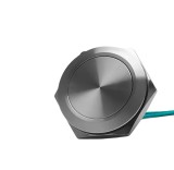 Buton Push Metalic, 12-24V DC, 19mm, fara Retinere, conector 2 fire 20cm