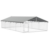 Cumpara ieftin Padoc pentru caini de exterior, cu acoperis, 600x300x150 cm