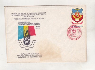 bnk fil Plic ocazional Expofil Te slavim patrie iubita Bucuresti 1980 foto