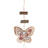 Decorațiune Suspendabilă, Model Fluture, Lemn, Multicolor, 13x10cm, Lungime Totală 45cm, Oem