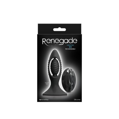 Renegade V2 - Dop anal cu telecomandă, negru, 11.2 cm foto