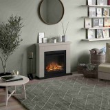 Frode Light Beige semineu electric modern cu imitatie flacara reala