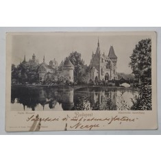 BUDAPESTA , CASTELUL VAJDA HUNYAD , CARTE POSTALA ILUSTRATA , CLASICA , DATATA 1905