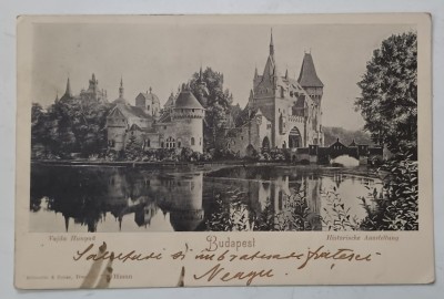 BUDAPESTA , CASTELUL VAJDA HUNYAD , CARTE POSTALA ILUSTRATA , CLASICA , DATATA 1905 foto
