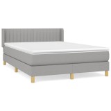 Cumpara ieftin Pat continental, gri deschis, 140x200 cm, material textil