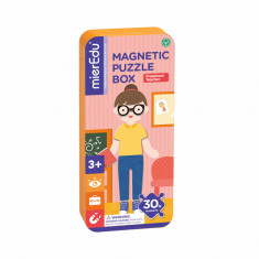 Puzzle magnetic in cutie metalica, joc de potrivire si asociere - Educatoare