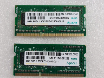 Memorie RAM laptop APACER 4GB SO DIMM DDR3-1600 1.35V - poze reale foto