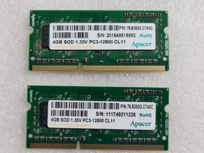 Memorie RAM laptop APACER 4GB SO DIMM DDR3-1600 1.35V - poze reale