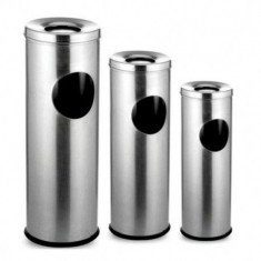 Set 3 cosuri cu scrumiera din inox pentru gunoi 15l, 18l, 23l foto