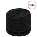 VidaXL Fr&acirc;nghie de lucru, negru, 18 mm, 100 m, poliester