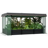 Outsunny Pat &icirc;nalt cu plasă de protecție pentru păsări și protecție solară, carcasă metalică, 230x110x110 cm, Gri/Verde/Negru | Aosom Romania