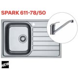 Pachet chiuveta bucatarie inox Franke SKL 611-78/50 ST, dreptunghiulara, 1 cuva si picurator pe partea stanga, 78x50x15 cm, adancime cuva 15 cm + Bate