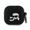 Husa Karl Lagerfeld 3D Karl &amp; Choupette&#039;s Heads pentru Apple AirPods 4, Neagra