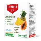 Capsule pentru digestie cu ananas, papaya, noni si vitamina C Dr Herz 60 buc