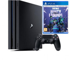 Consola SONY Playstation 4 Pro (PS4 Pro) 1TB, Jet Black SH (Second Hand) + joc Fortnite Minty Legends Pack foto