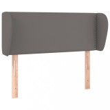 Cumpara ieftin Tablie de pat cu aripioare gri 103x23x78/88 cm piele ecologica