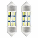Set 2 becuri auto LED Festoon AMIO 31mm 12V, lumina alba