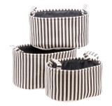 Cumpara ieftin Set 3 cosuri depozitare textil alb negru 32 x 22 x 16 cm, 35 x 25 x 18 cm, 38 x 28 x 20 cm