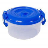 Cutie Depozitare Alimente STERK, 3.5L, 24x13 cm, Rotunda cu Capac si Manere, Plastic Transparent, Cutii din Plastic Depozitare Alimente, Cutie Aliment