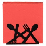 Suport Metalic pentru Șervețele, Negru, Model Tacamuri, 13.5x4x9cm, CMCLASS