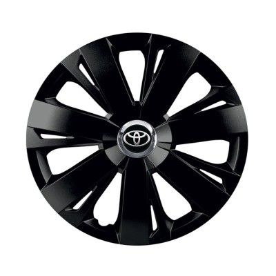 Set 4 capace roti Negre Cu Inel Cromat Energy R16 pentru gama auto Toyota foto