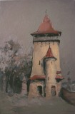 Vand pictura ,Biertan, Biserica fortificata , ulei pe panza