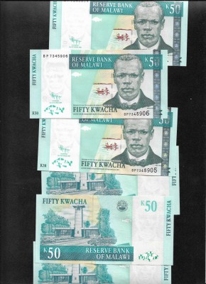 Malawi 50 kwacha 2009 aunc/unc pret pe bucata foto