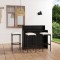vidaXL Set mobilier bar de grădină cu perne, 4 piese, negru 3064876