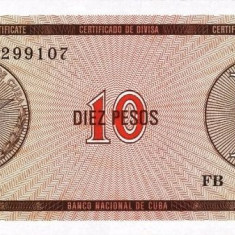 CUBA █ bancnota █ 10 Pesos █ 1985 █ P-FX35 █ Serie D █ UNC █ necirculata