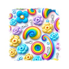 Sticker decorativ Forme, Multicolor, 55 cm, 11481ST foto
