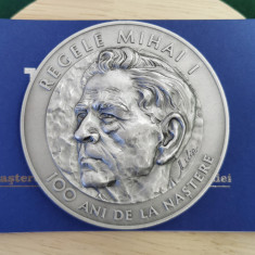 Medalie argint 100 de ani de la nasterea Regelui Mihai I