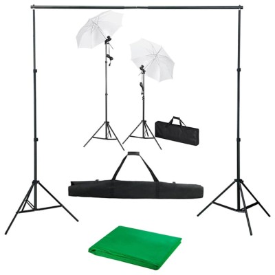 Kit studio foto cu fundal, lămpi și umbrele foto