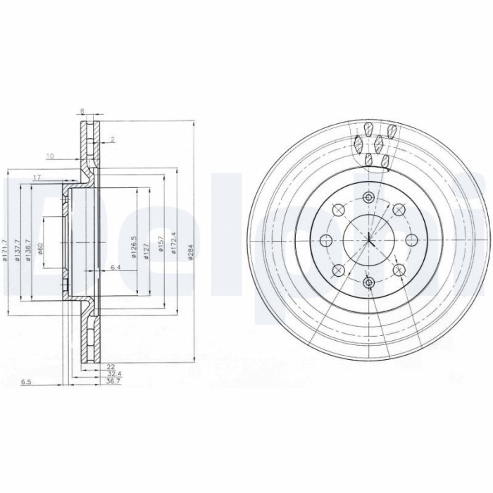 DELPHI BG3944 Disc frana