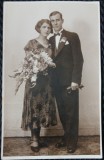 Fotografie tip Carte Postala, Doi nuntasi, 1933
