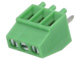 Regletă conexiuni PCB 90&deg; 2,54mm 3 piste 6A