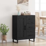 vidaXL Bufet Stejar Negru 69,5 x 34 x 90 cm Lemn Ingineresc și Fier 881647