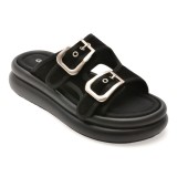 Papuci GRYXX negri, Y24L08, din piele intoarsa