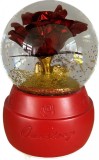 Cumpara ieftin Glob Sticla Muzical Decorativ 15cm cu Trandafir, Lumini si Muzica - Obiect Decor Casa