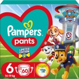 Scutece-chilotel Pampers Pants Patrula Catelusilor Marimea 6, 14-19 kg, 60 buc