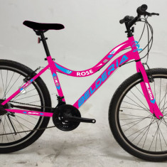 Bicicleta MTB Belderia Rose, culoare roz, roata 26", cadru din otel PB Cod:232853000108