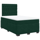 Cumpara ieftin Pat box spring cu saltea, verde inchis, 120x190 cm, catifea