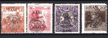 Romania 1919 - EMISIUNEA CLUJ. 4 TIMBRE EROARE SPRATIPAR DEPLASAT, P16(A1)