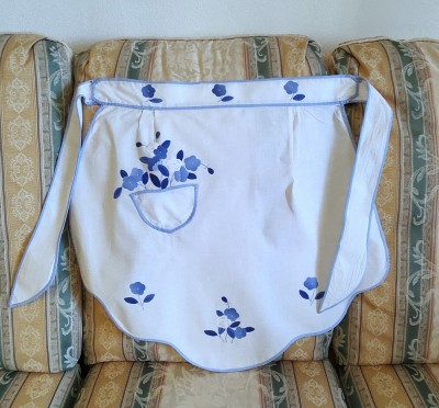 Sort de bucatarie Vintage din bumbac cu broderie manuala aplicata- tip quilt foto